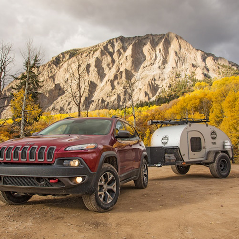 Jeep Towing Teardrop Camper